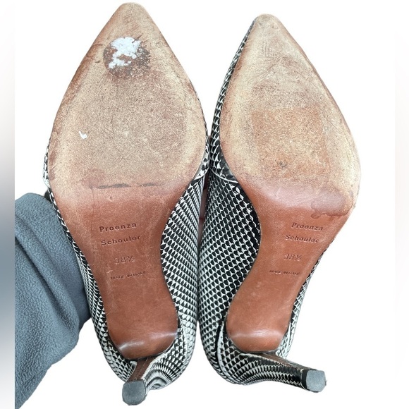 PROENZA Schouler Monochrome Leather Black White Pumps 38.5 - Picture 8 of 9